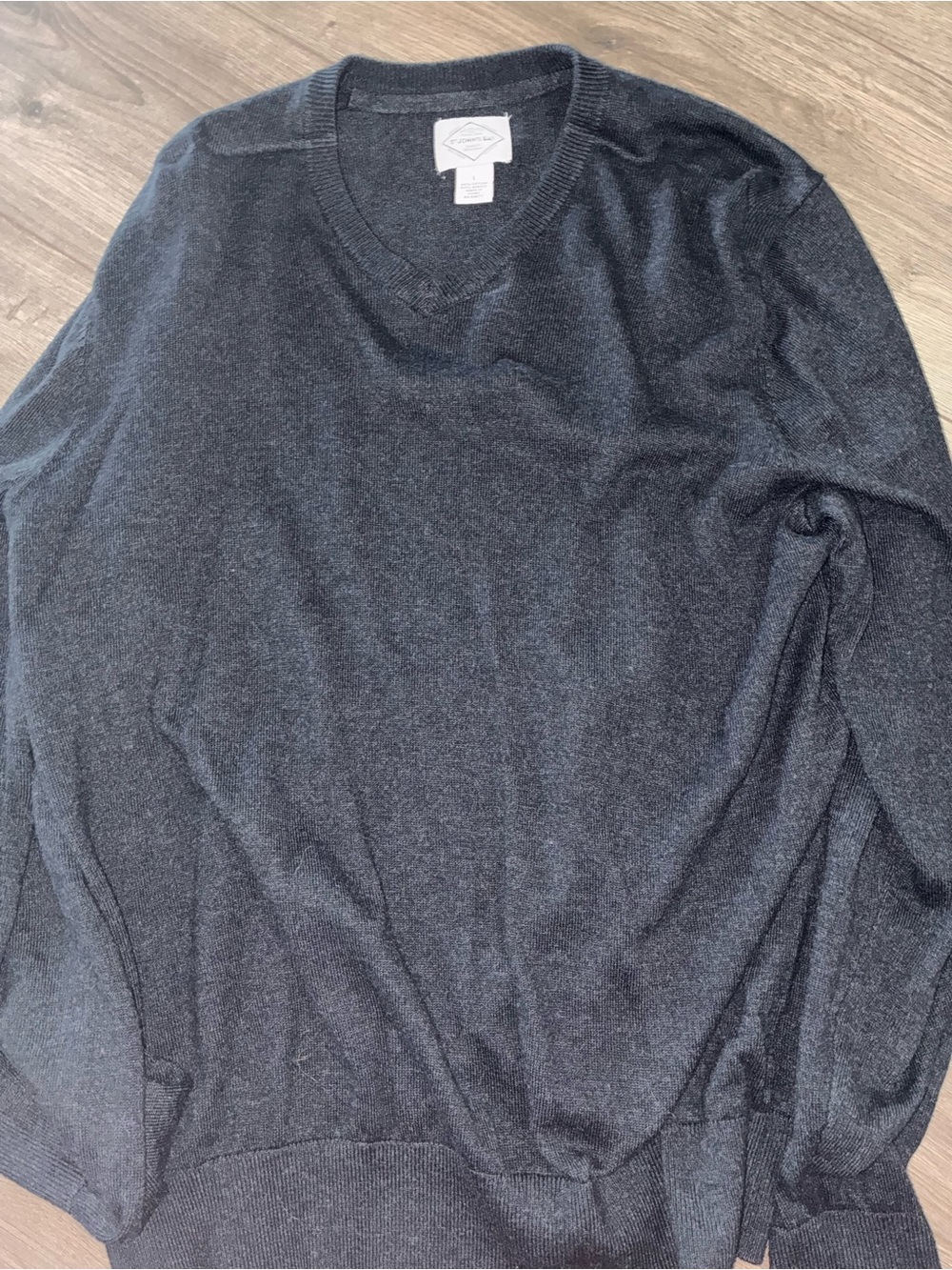 St. John's Bay Men's V-Neck Sweater in Charcoal Gray